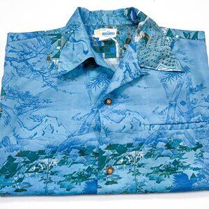 Vintage Andrade Aloha Honolulu Hawaiian Shirt L Japanese Oriental Cruisewear